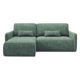 Divano Letto con Penisola Verde Salvia Contenitore Reclinabile 207x148 cm, Reversibile - Pagno