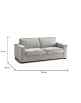 Divano letto contenitore grigio 200x95cm - Adalberto