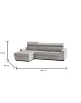 Divano letto contenitore grigio 280x95cm - Alibabah