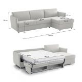 Divano letto contenitore grigio chiaro 260x160cm - Scordia