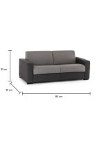 Divano letto contenitore grigio e antracite 180x95cm - Akito