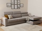 Divano letto contenitore tortora 260x95cm - Alibella