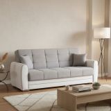 Divano letto design bianco e grigio 220x84cm - Dike