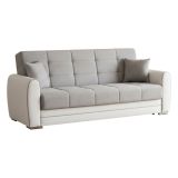 Divano letto design bianco e grigio 220x84cm - Dike