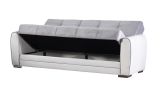 Divano letto design bianco e grigio 220x84cm - Dike