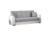 Divano letto design bianco e grigio 220x84cm - Dike
