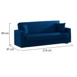 Divano letto design blu 214x81cm - Adda