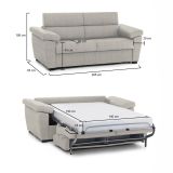 Divano letto doppio beige 205x95cm - Contrada