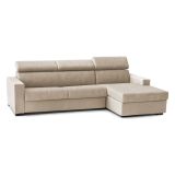 Divano letto due piazze beige 260x95cm - Alibella
