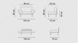 Divano letto economico azzurro 155x70cm - Guchol