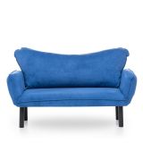 Divano letto economico in tessuto blu 140x65cm - Hone