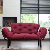 Divano letto economico rosso 155x70cm - Guchol