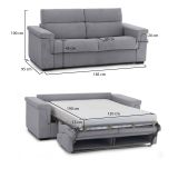 Divano letto elegante grigio 185x95cm - Tenna