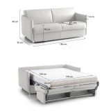 Divano letto elegante grigio chiaro 180x95cm - Trissino