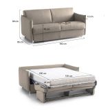 Divano letto elegante tortora 160x95cm - Follina