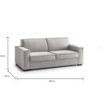 Divano Letto Giuliana, Divano a 2 posti, 100% Made in Italy, Sofà Soggiorno con apertura girevole, in tessuto imbottito, con Braccioli standard, Cm 180x95h90, Grigio