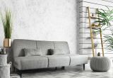 Divano letto Hugo, Divano letto in tessuto, Divano letto con apertura click-clack, Divano letto con cuscini, 190x70h80 cm, Grigio