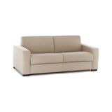 Divano letto imbottito in tessuto beige 200x95cm - Zinnia