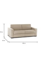 Divano letto imbottito in tessuto beige 200x95cm - Zinnia