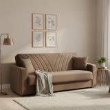 Divano letto in legno beige 214x81cm - Adda