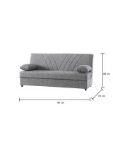 Divano letto in legno grigio 181x81cm - Apicella