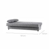 Divano letto in legno grigio 181x81cm - Apicella
