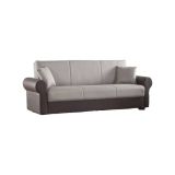 Divano letto in legno marrone e grigio 233x84cm - Barbiano