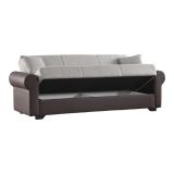 Divano letto in legno marrone e grigio 233x84cm - Barbiano