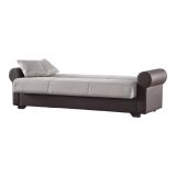 Divano letto in legno marrone e grigio 233x84cm - Barbiano
