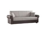 Divano letto in legno marrone e grigio 233x84cm - Barbiano