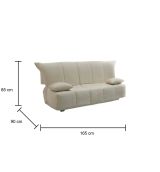 Divano letto in legno massello beige 165x90cm - Antal