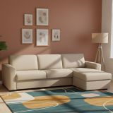 Divano letto in legno massello beige 260x95cm - Allegria