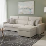 Divano letto in legno massello beige 280x160cm - Pusiano