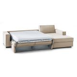Divano letto in legno massello beige 280x95cm - Achico