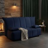 Divano letto in legno massello blu 165x90cm - Antal