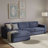 Divano letto in legno massello blu 260x95cm - Albenga