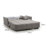 Divano letto in legno massello grigio 190x90cm - Ardis