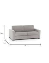 Divano letto in legno massello grigio 200x95cm - Andymion