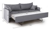 Divano letto in legno massello grigio 205x86cm - Avellana