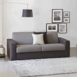 Divano letto in legno massello grigio e antracite 220x95cm - Estia