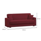 Divano letto in legno rosso 212x80cm - Ambrogino