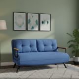 Divano letto in metallo blu 133x78cm - Calvin