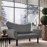 Divano letto in metallo grigio 140x65cm - Hone