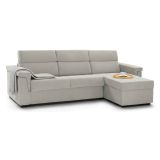 Divano letto in tessuto beige 285x160cm - Ganzaria