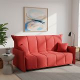Divano letto in tessuto rosso 190x90cm - Ardis