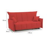 Divano letto in tessuto rosso 190x90cm - Ardis