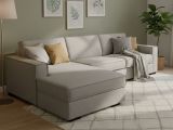 Divano letto in tessuto tortora 280x95cm - Allaida