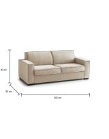 Divano letto indeformabile beige 200x95cm - Amapola