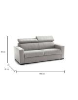 Divano letto lavabile grigio 180x95cm - Annalara