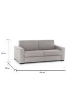 Divano letto lavabile grigio 200x95cm - Zinnia